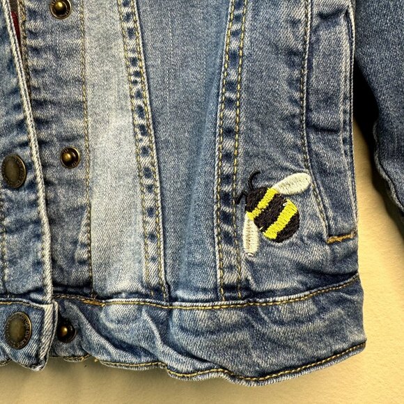 COTTONON Kids Hummingbird Jean Jacket Girls 6 Denim Embroidered Bee Cotton On - Picture 6 of 9